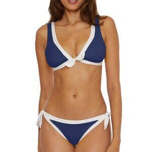 NWT Trina Turk Courtside Banded BikiniTop & Tie Side Bikini Bottom Set